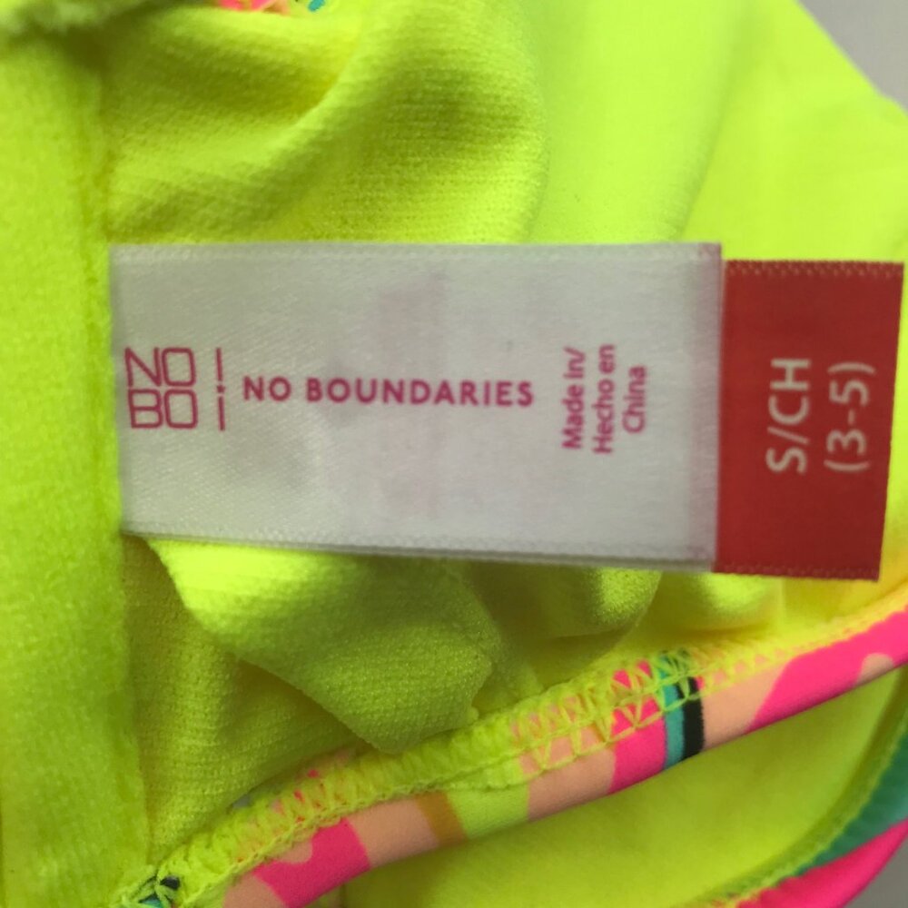 No Bo Junior's Wide Strap Off Shoulder Swim Top Multicolor Tropical Sm 3-5 New - Picture 7 of 14
